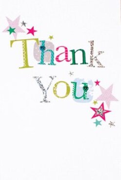 This thank you card captures the festive exuberance so familiar to Clapham locals, blending colour and whimsy on a canvas of flawless white. The hand-lettered words pop in a parade of playful tones: cool azure, electric yellow, vivid green-each letter individually stitched or glitter-dusted, suggesting the care and artistry of a Clapham florist's touch. Tiny stars-bright magenta, shimmering gold, bold turquoise-cascade gently across the card's border, resembling celebratory sprinkles one might find after a family picnic at Clapham Common. The card's tactile surface hints at the gentle embossing and iridescence, delightful to both the eye and the fingertips. Its exuberant typography, intermingled with polka dots and delicate stitched lines, brings to mind the creative flair seen in the shopfronts along Northcote Road. The overall design is airy yet jubilant, never overcrowding the crisp white space, inviting every hue and sparkle to shine. It's easy to imagine this card arriving with a freshly gathered bouquet, perhaps from Flower Delivery Clapham, to brighten a neighbour's day. Whether slipped into a delivery across SW4 or chosen for a moment of personal thanks, this card's warmth and artistry mirror the vibrant, heartfelt nature of the area-an unmistakable expression of gratitude fit for any joyful occasion.